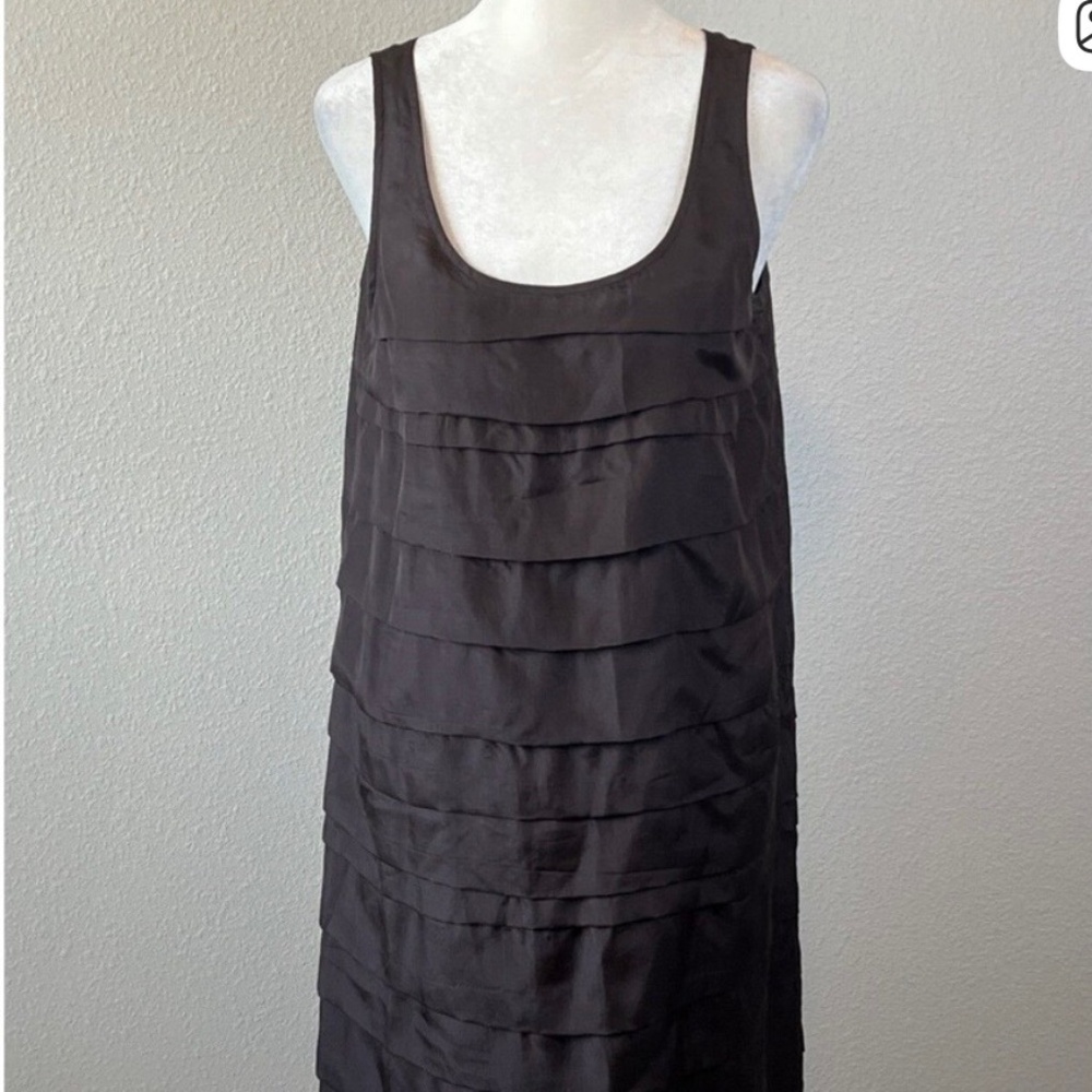Eileen Fisher Tank Dress 100% Silk Brown XS